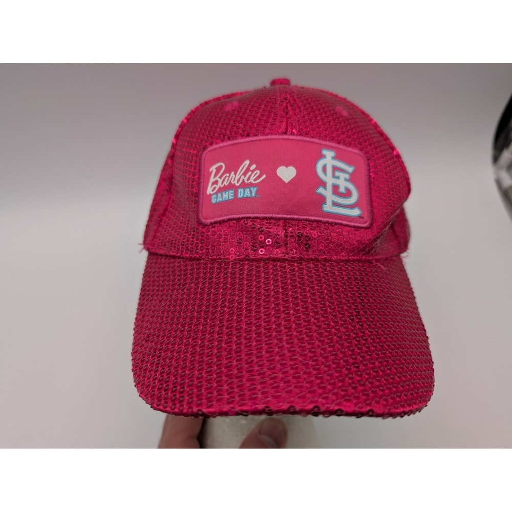 St Louis Cardinals Barbie Game Day Pink Sequin Snapback Hat Mattel MLB Baseball